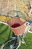 Marcus Hundefahrradkorb für Fahradlenker aus Weide mit Metallgitter und Kissen XL oder XXL Lenkrad Weidenkorb Hundekorb Lenkerkorb Tierkorb Einkaufskorb Natur (mit Kissen)