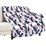 Zwillings-Decke – Kaktus Tropical Garden Thema blühende Sukkulenten Pflanzen exotische Botanica leichte Decke für Sofa, Couch, Bett, Camping, Reisen – weiche gemütliche Flanelldecke, 150 x 200