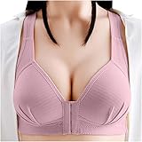 Frauen Plus Size Front Closure Elastic Push Up Comfort BH, High Impact Full Cup Push Up BH Sport BH, Wireless Everyday Bras Unterwäsche Stretch Yoga Crop Tops Weste Gr. 85, G-purp