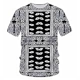 JCNHXD Bandana Lustiges T-Shirt für Männer Plus Size Casual T-Shirt Kurzarm Übergroße T-Shirts Bandana Paisley 6XL