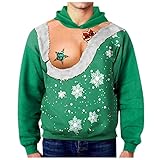 LIEIKIC Ugly Christmas Sweater Damen Lustige Pullover Weihnachten Pulli Weihnachtspullover Frauen Weihnachten Strickwaren Tops Frauen Schneeflocke Rundhals Langarm Top