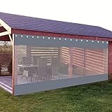 AWSAD Outdoor Vorhang Wasserdicht, Transparente Vorhänge mit Löchern, Strapazierfähige Stoffe Zur Deckung des Bedarfs, Unterstützen die Anpassung (Color : 1, Size : 3x3m)
