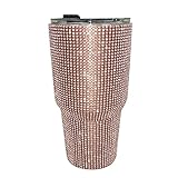 Diamant Thermobecher Edelstahl Kaffeebecher to go Becher Becher 600ml - 100% Auslaufsicher perfekt fürs Auto & unterwegs Isolierbecher tasse personalisiert Trinkbecher Autobecher (Rosa)