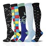 Aldevins&Granger Socke Strümpfe Damen Herren Neue Männer Frauen Kompressionssocken Fit Für Sport Kompressionssocken Zur Anti-Müdigkeits-Schmerzlinderung Knie Verhindern Krampfadern Socken LXL 5