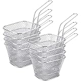8 Stück Frittierkorb, Klein Servierkörbchen Edelstahl, Mini Pommes Körbchen, Friteusenkorb, Frittierkörbchen zum Servieren für Pommes Frites Garnelen Zwiebelring