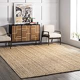 nuLOOM Rigo Hand Woven Farmhouse Jute Area Rug, 152 cm x 244 cm, N