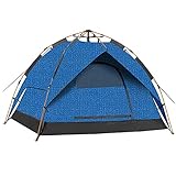 Chunshop Die besten Zelte für Versammlungen im Freien Automatische Geschwindigkeit Open Outdoorzelt Regenfest Verdickung Zeltfamilie 3-4 Personen Camping Zelt Die besten Campingzelte (Color : A)