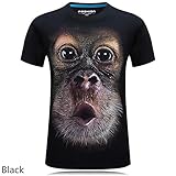 rqnpn5 2018 Sommer Herren Bekleidung Oansatz Kurzarm Tier T-Shirt AFFE/Löwe 3D Digital gedruckt T-Shirt Homme große Größe 5XL, A, XXXXL