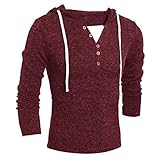 DaDuo Hoodie Herren V Ausschnitt Slim Fit Langarm Pullover Herren Komfortabel Sanft Lässig Sweatshirt Herren Lauf Fitness Workout Klassische Basic Kapuzenpullover H