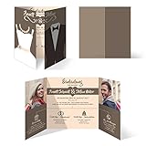 Hochzeitseinladungen (30 Stück) - Braut und Bräutigam Altarfalz - Hochzeitskarten in B