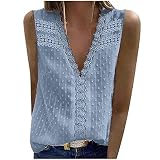 Sommer-Tops lässig ärmellos ausgestellte Ärmel V-Ausschnitt festes lockeres T-Shirt Bluse Tops 2022 Shirts für Frauen OEE497M