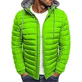 DDZYQ Winterjacke Herren Urban Klassisch Strickjacke Mit Reißverschluss Jugend Daunenjacke Herbst Winter Einfarbig Mit Kapuze Herren Langarm Outdoor Winddicht Warm Männer M