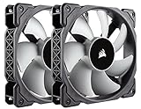 Corsair ML120 PC-Gehäuselüfter (120 mm, mit Premium Magnetschwebetechnik, Dual Pack) Schw