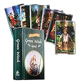 Holographische leuchtende Katalogkarte Oracle Deck Mysterious Wagination für Frauen Kartenspielbrettspiel,Green Witch Tarot,Detail map