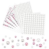 1260 Stück Halbrunde Selbstklebende Perlen, Bunte & Weiße Flache Rückenperlen Aufkleber Für Gesicht Schönheit Makeup Nagel Telefon DIY Handwerk DIY Karte Machen Handwerk Scrapbooking B