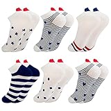 COSYOO 6 Paare Socken Damen 35 36 37 38 39 40 Herzsocken Funny Socks Süße Socken mit Herz Sommer Dünne Casual Quarter Socken F