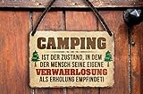 schilderkreis24 – Blechschild Lustiger Spruch “Camping Zustand.“ Deko Schild Metallschild Geschenkidee Retro Camper Wohnwagen Wohnmobil Geschenk Geburtstag Weihnachten Camping Fans 18x12