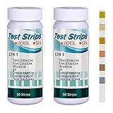 6 in 1 Teststreifen Teststrips,100 Stück Wasserqualität Tester für PH, Gesamtalkalität, Gesamtchlor, Gesamthärte, freiem Chlor, Cyanursäure für Pool und Whirlp