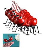 Ameise Gartenfiguren Deko,5 Stück Tierfiguren Tierstatuen Gartendeko Metall Ameise Wanddekoration,Badezimmer Kinderzimmer oder Gartengarten Kunst Kunst Wandskulpturen im Freien (rot)