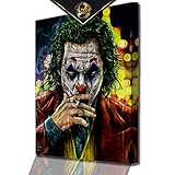 DotComCanvas® XXL Modernes Joker Wandbild | Leinwand direkt Aufhangbereit Creative Joker (80 X 60 cm)