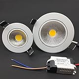 Fyyong COB Dimmable LED Downlight Licht Deckenfleck Licht 5 Watt 7W 9W 12W 85-265V Decke Einbauleuchten Indoor Beleuchtung Wohnzimmer LED (Body Color : NO Dimmable)