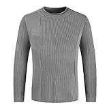 QINGGANGLING999 Pullover für Herren Herren gestrickte Pullover-Pullover-Kabel-Strick-Jumper stilvolle Strickwaren Leichte Pullover-Pullover Strickwesten (Color : Gray, Size : XX-Large)