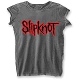 Slipknot 'Logo' (Grey) Womens Burnout T-Shirt (Large)