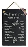Feiner-Tropfen Schiefertafel Wetterstation 20x30cm groß für Garten Gartenlaub