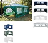 TEPET Gartenpavillon Festzelt 3mx6mx2.5m Gartenzelt Outdoor Partyzelt Stahlrohr Starkes Festzelt, Weiß, mit 6 Seitenwänden Seitenw