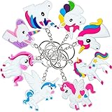 MLIAN 8 Stück Emoji-Schlüsselanhänger aus Silikon, Emoticon-Anhänger, für Dekoration, Geschenk für Party, Geburtstag, Einhorn, O