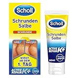 Scholl Schrundensalbe Active Repair K+ gegen Hautschäden an rauen, trockenen & rissigen Fersen – Mit 25% Urea & Keratin – 1 x 60ml Fuß