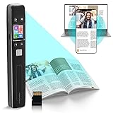 Portable Scanner, Crtkoiwa Handheld Document Scanner WiFi A4 Photo Color Zero Margin Mobile Scanner 300/600/1050 DPI for JPG or PDF Format Selection with 16G Micro SD C