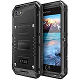 Beeasy Hülle Kompatibel mit iPhone 7/8 / SE 2020, Wasserdicht Stoßfest Outdoor Handy Case Militärstandard Schutzhülle mit Displayschutz Robust Metall Schutz Heavy Duty Handyhülle,Schw