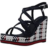 Tommy Hilfiger Damen Keil-Sandalette Tommy Interwoven Blau Synthetik 38