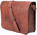 Jaald 11' Kleinleder Messenger Bag Umhängetasche Cross Body Vintage-Kurier-Beutel für Damen und Herren aus Schulranzen Mann Purse competible Mit iPad und Tab