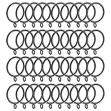 Wowot Vorhangringe aus Metall, 40 Stück, 38 mm Innendurchmesser, Ringe für Gardinenstangen zum Aufhängen von Vorhängen Schw