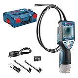 Bosch Professional 12V System Inspektionskamera GIC 120 C (Ohne Akku und Ladegerät, Kabellänge: 120 cm, Display: 3,5’’, 4x AA-Batterie, L-BOXX)