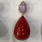 ZXCZXC Ohrringe Türkise Rosa Quarz Blau Aquamarin Schwarz Achat Natürliche Steine ​​Perle Tropfen Ohrringe mit 925 Silber Nadel Schmuck Schmuck (Gem Color : Red Agate)