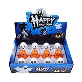 NUOBESTY Halloween-Geister-Spielzeug zum Aufziehen, Spielzeug für Halloween, Weihnachten, Kinder, Geschenk (4 x weißes Smiley-Gesicht + 4 x orangefarbenes Muster + 4 x schwarzes Kreismuster)