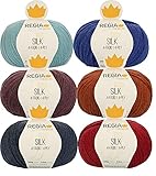 Regia Sockenwolle Paket Premium Silk, 6x100g Sockenwolle mit Seide zum Stricken oder Häkeln, nicht nur zum Socken strick