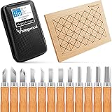 STAGWOOD - Holz Schnitzmesser Schnitzwerkzeug Set 16-tlg. - I Hochwertiges Holzschnitzwerkzeug Set inkl. anerkanntem Lernkonzept, Übungsplatte & Buch I Ideal für Anfänger im S