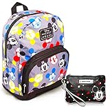 Disney Mickey Mouse Rucksack und Geldbörse Set – Bundle mit Mini 25,4 cm (10 Zoll) Mickey Mouse Rucksack und Mickey Wristlet mit abnehmbarem Gurt (Mickey Mouse Gift)