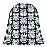 956 Klapprucksack 36X42Cm, Emblem Der Us-Küstenwache Reiserucksack Gemustert Beutel Unisex Gym Bag Für Schule, Strand, Schw