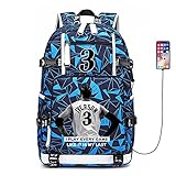 Lorh's store Basketballspieler Star Iverson Multifunktionsrucksack Reisestudent Rucksack Fans Bookbag für Männer Frauen (NB-Muster 1)