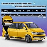 Auto-Dress® Seiten-Streifen Aufkleber Set/Dekor passend für VW T4, T5 & T6 Bus in Wunschfarbe - Motiv: Vogel auf einem AST Original (001 Silber-Chrom, Kurzer Radstand)