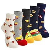 Anjetan Lustige Socken Damen Baumwolle Sneakersocken - Weihnachten Winter Warme adventskalender Socken Bunte Witzige Frauen Weihnachtssocken 5 Paare 35-42