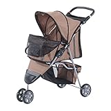 PawHut Hundewagen Hundebuggy Buggy Hunde Katzen Pet Stroller Hunde Buggy Kaffeeb