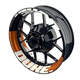 OneWheel Felgenaufkleber Motorrad passend für KTM Duke 790 Vorder- und Hinterrad beidseitig Design 1 Felgenrandaufkleber | viele Farben (orange)