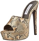 Steve Madden Damen Identity Sandale mit Absatz, Snake Beige, 40 EU (Herstellergröße: 9)