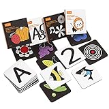 TUMAMA Baby Schwarz Weiß Flash Karten,Kleinkind-Baby Flash Cards mit Tieren Fruchtform Buchstabe Alphabet Zahlen Lernkarten,Kleinkind Spielzeug Neugeborene Baby Geschenk